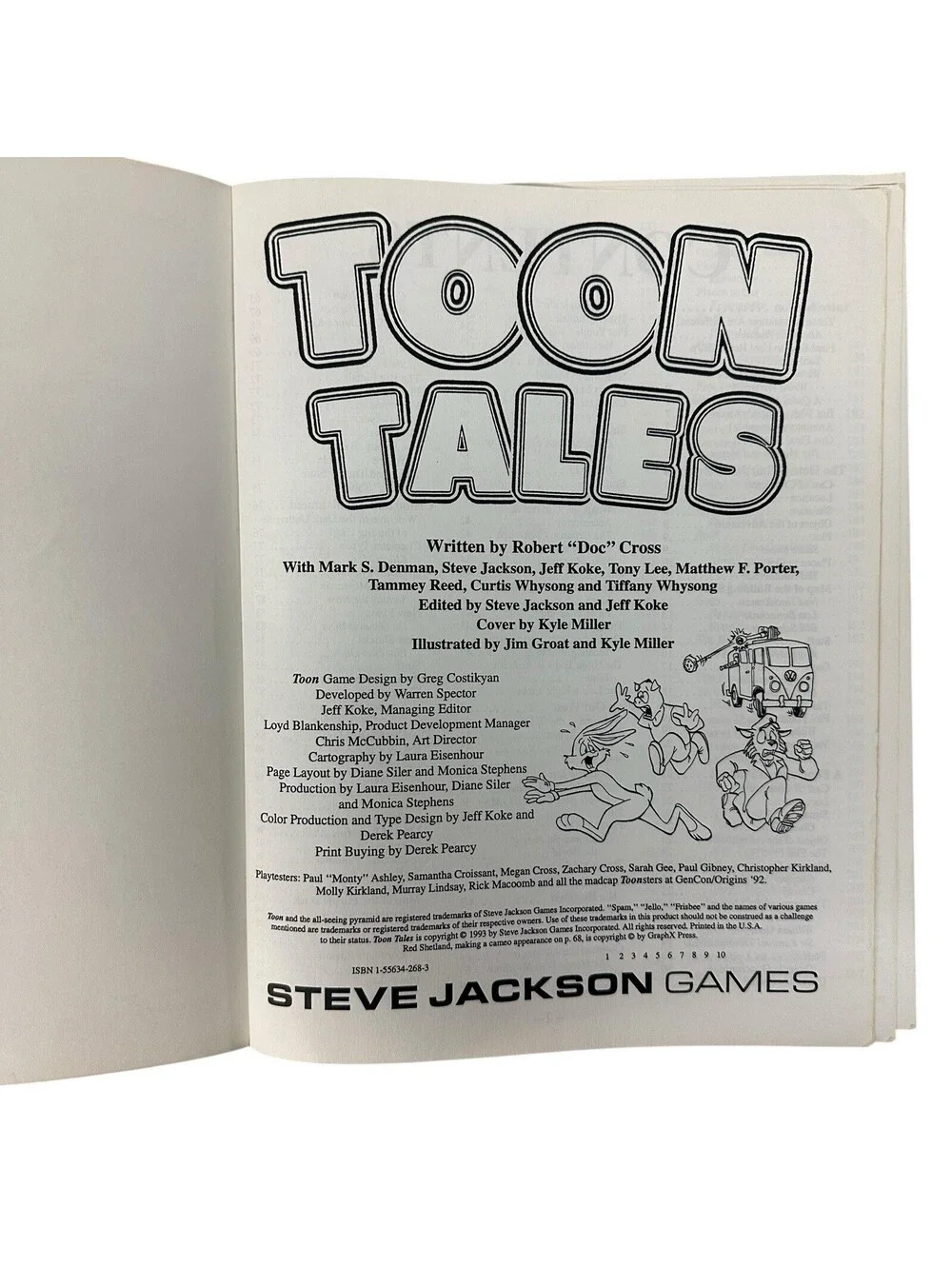 Toon Tales, Steve Jackson Games 1993 Roleplaying